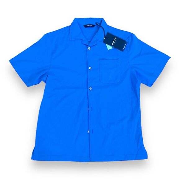 Kenneth Cole New York Other - Kenneth Cole Mens Button-Up Shirt Short Sleeve Relaxed Fit Collared Blue Size M